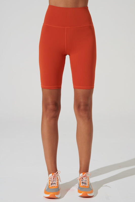 Stylish carmine orange women's shorts in medium size for biking - OW-0103-WSH-OR_1.jpg