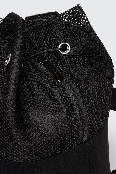 Black mesh bag with Fortis logo, perfect for carrying essentials, style and functionality combined.