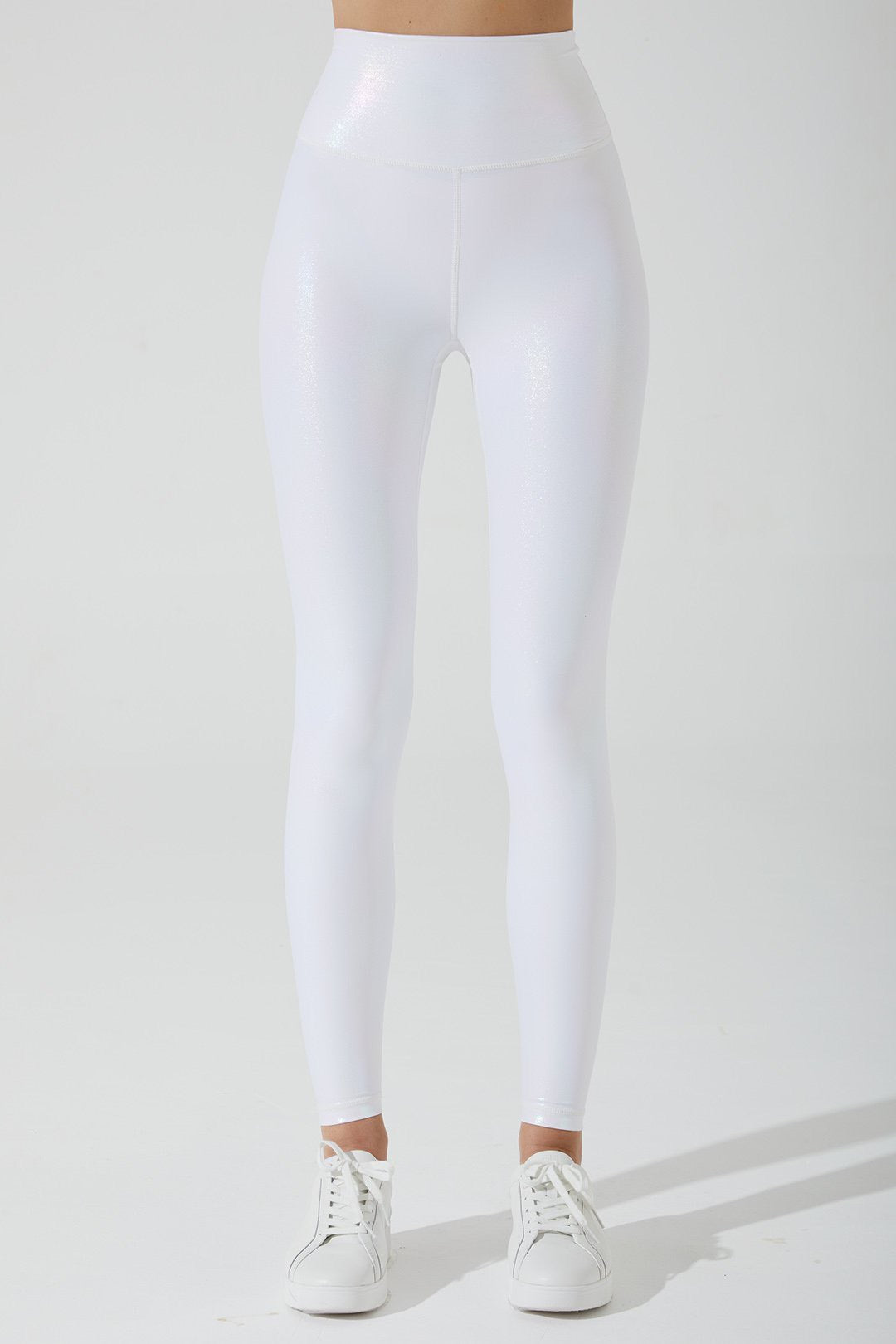 The elusive, pearly-white sheen of these iridescent leggings is