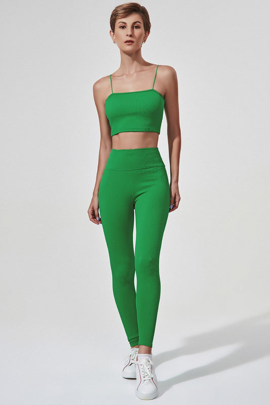 Jadeite spaghetti strap women's bra in fern green, a stylish and vibrant lingerie choice.