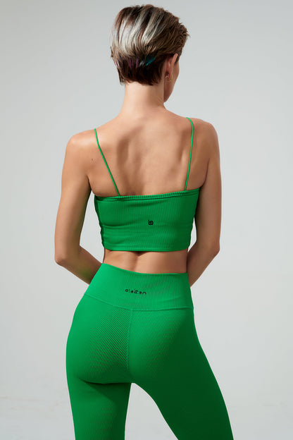 Jadeite spaghetti strap women's bra in fern green, a stylish and vibrant choice.