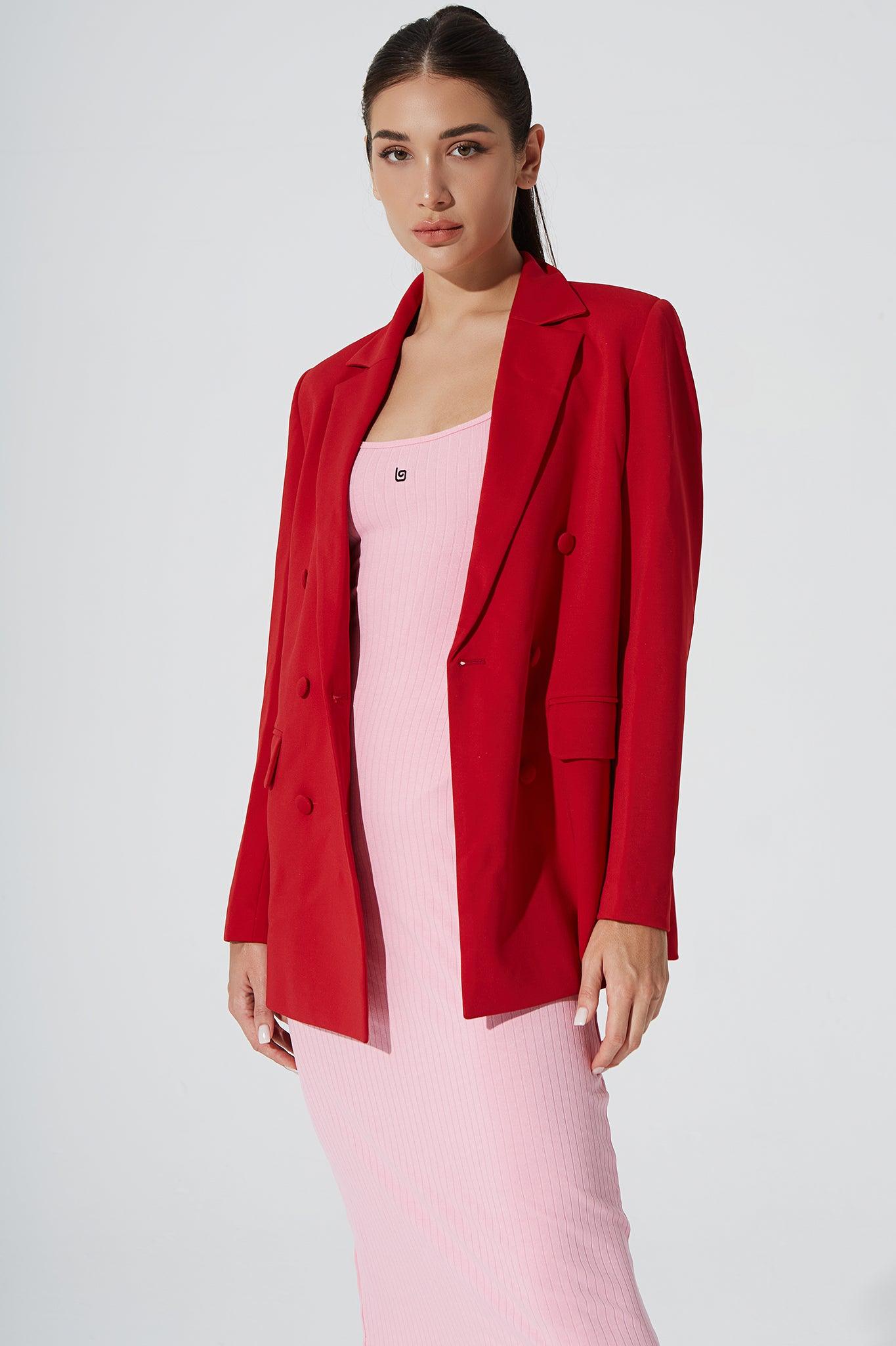 Jeslyn Blazer - Crimson - Olaben - Womens Jacket