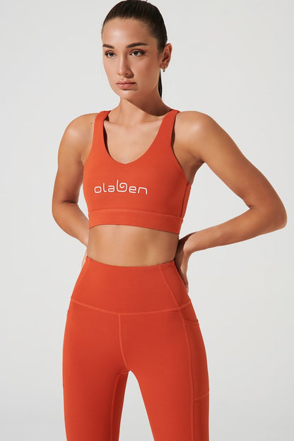 Julian Olaben women's medium carmine orange bra, OW-0111-WBR-OR, vibrant and stylish lingerie.