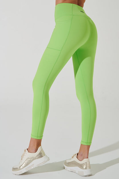Fluorescent green women's leggings by Julian Pocket, size 12, OW-0112-WLG-GN.