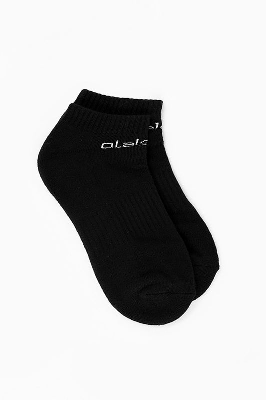 Pair of black short socks with a kissy design, perfect for casual wear.
