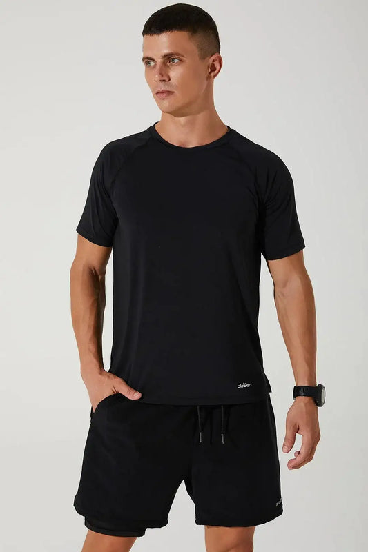 Leocade Crew Neck Tee - Black - Olaben