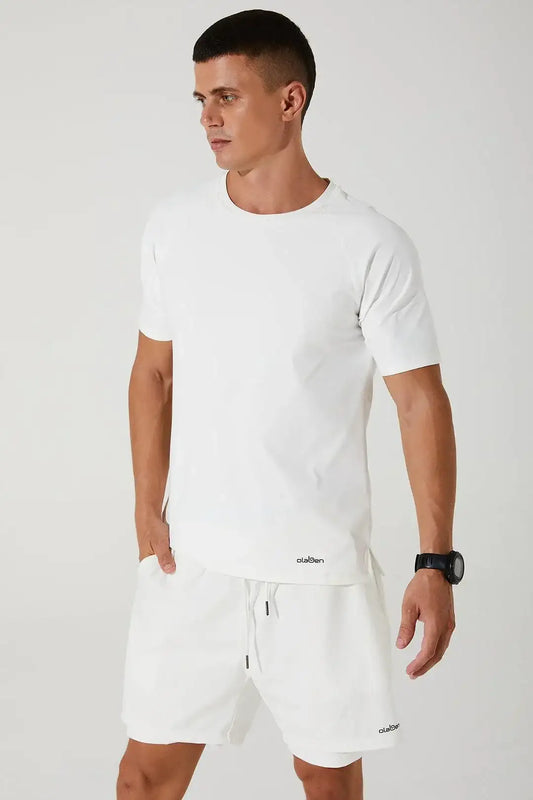 Leocade Crew Neck Tee - White - Olaben