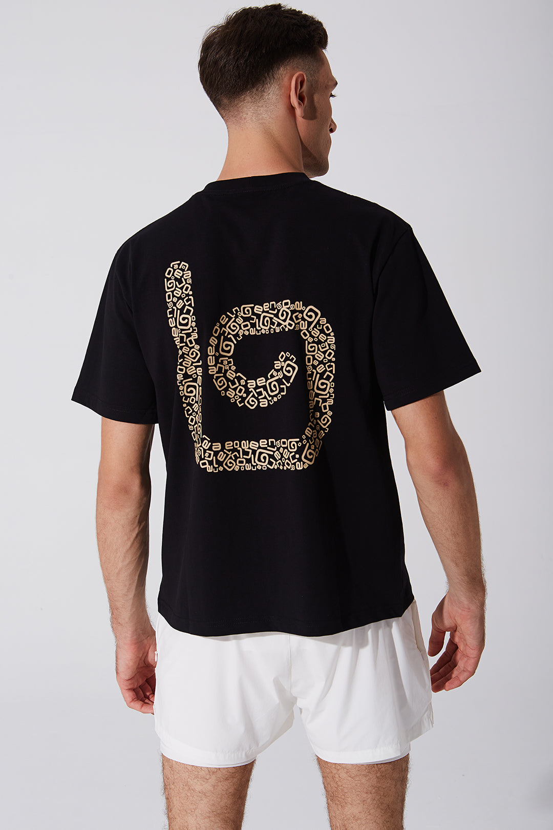Unisex black short sleeve tee with limited edition design - OW-0174-MSS-BK.