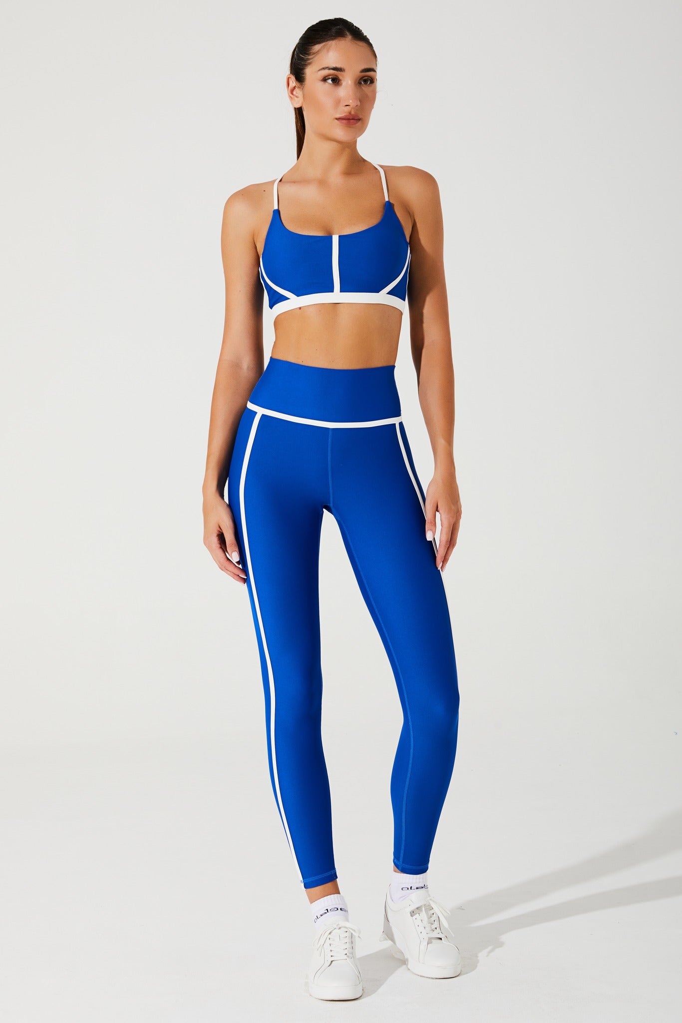 Stylish Atlantis Blue women's leggings with a ludic design, perfect for a fashionable look.