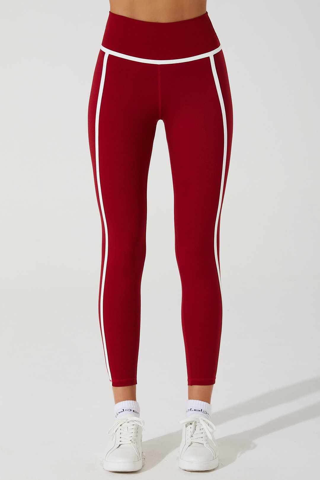 Vibrant magenta and red women's leggings with a lively and fashionable design - OW-0050-WLG-RD_3.