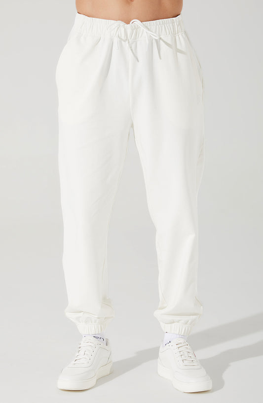 White men's sweatpants and trousers for Janet, style OW-0034-MTR-WT, in image 1.