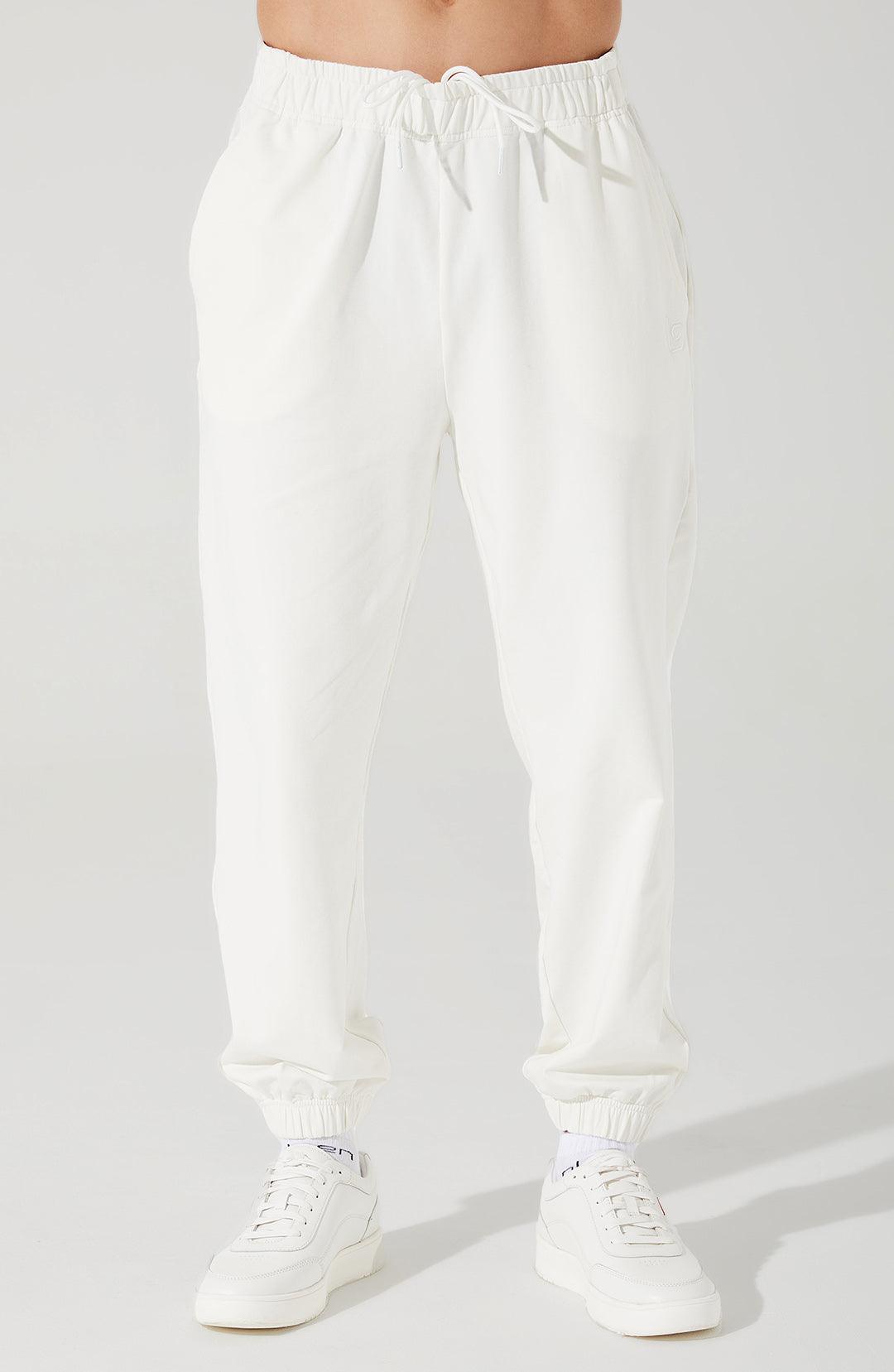 White men's sweatpants and trousers for Janet, style OW-0034-MTR-WT, in image 1.