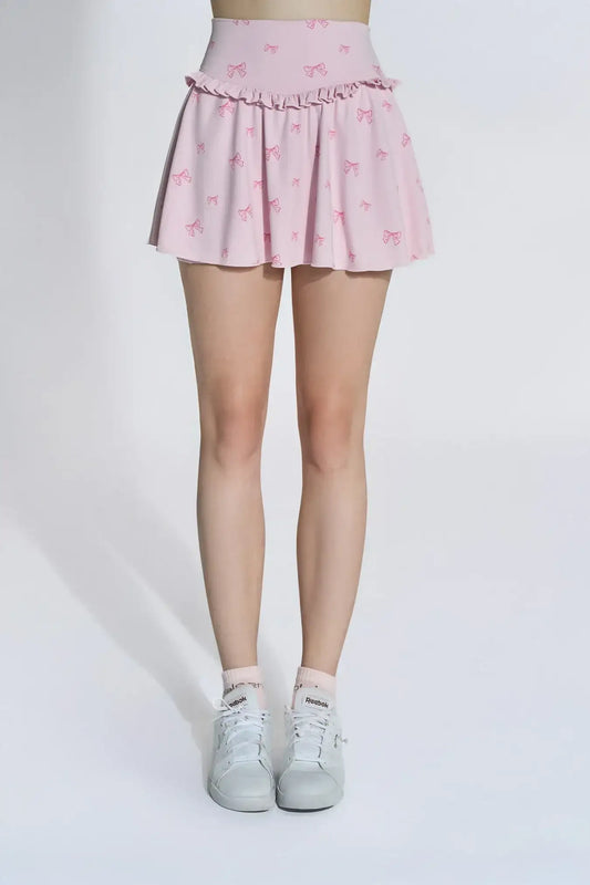 Nina Coquette Skirt - Pink Bow - Olaben