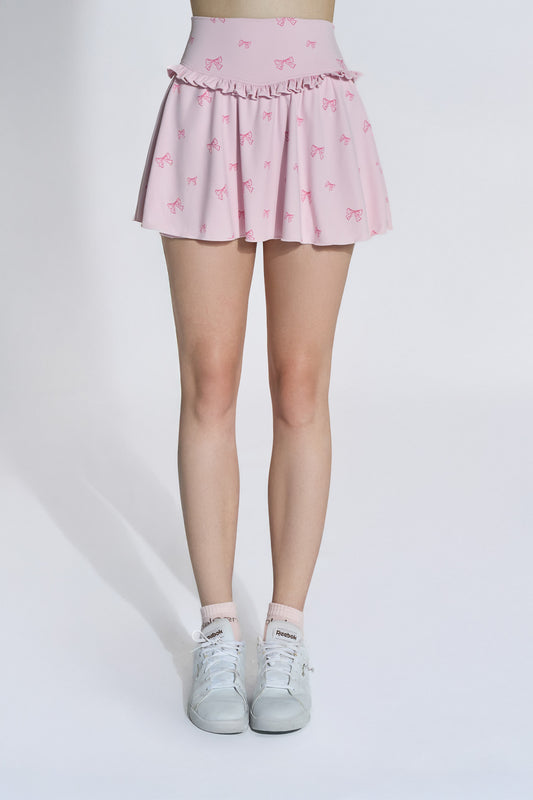 Nina Coquette Skirt - Pink Bow - Olaben - Womens Skirt