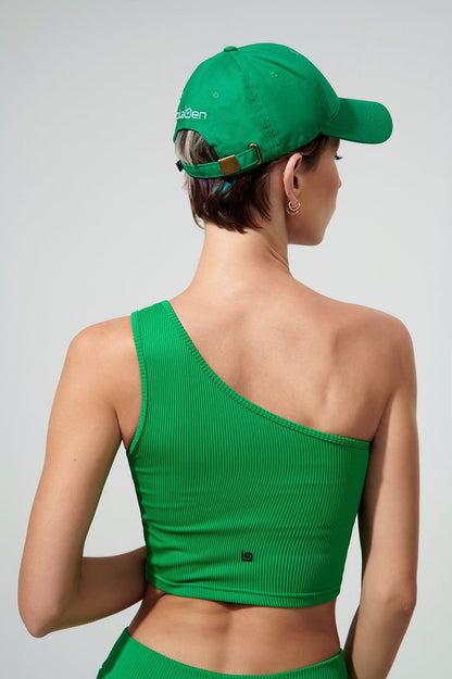 Green fern baseball cap with 'olaben' branding, perfect for a sporty and stylish look.