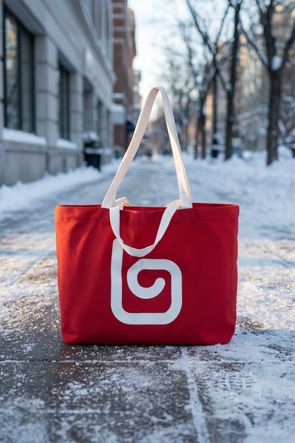 Olaben Multi Strap Canvas Tote Bag - Red