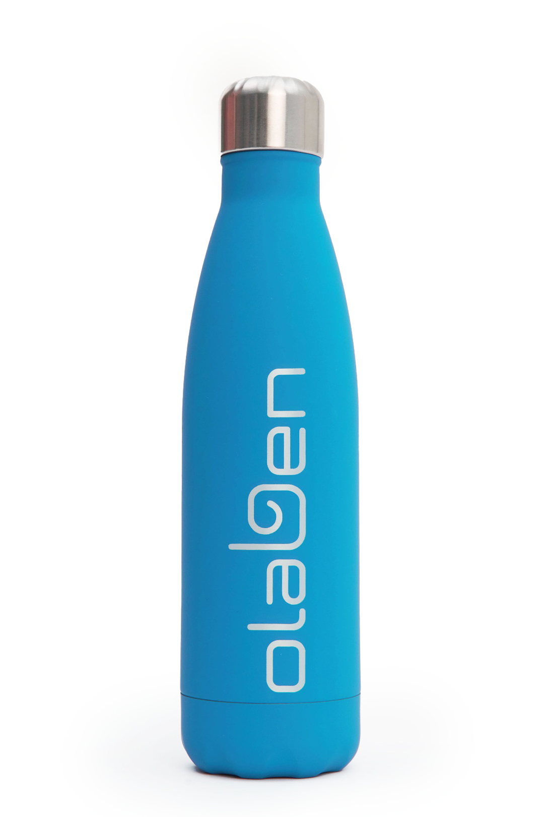 Light blue water bottle equipment for outdoor use