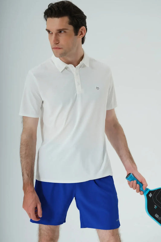 Racquet Club Polo Shirt - Brilliant White - Olaben