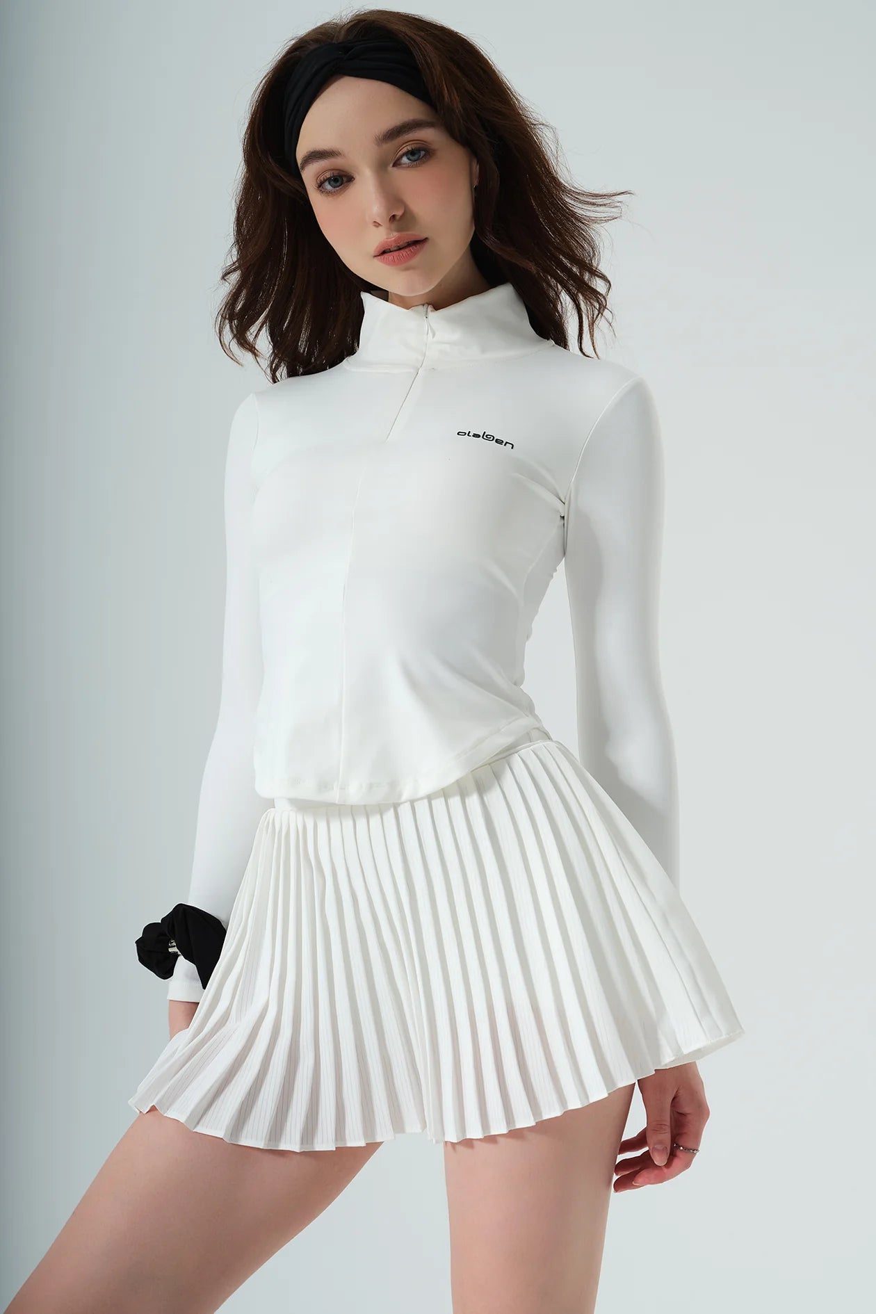 Butterluxe Workout Jacket & Elite Pleated Skirt - White