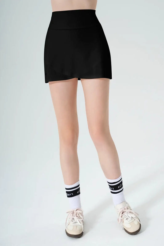 Racquet Crossover Skirt - Black - Olaben