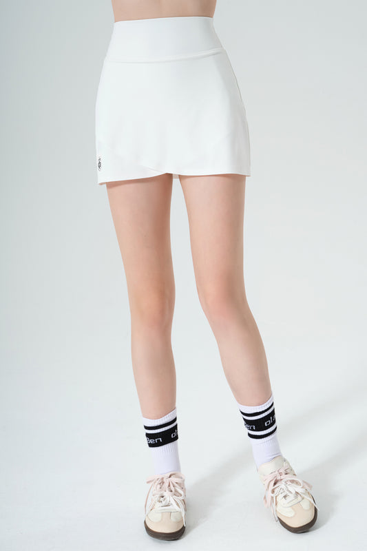 Racquet Crossover Skirt - White