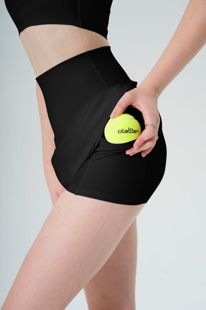 Racquet Crossover Skirt - Black