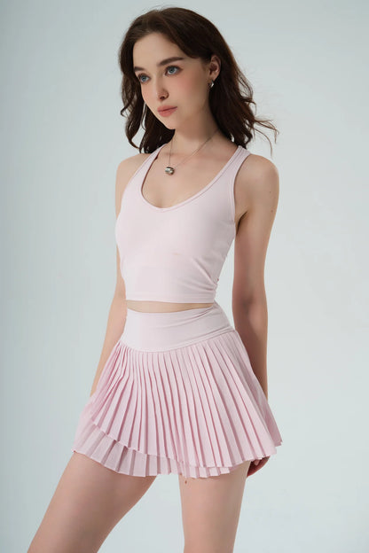 Elay Tank & Christina Pleated Skirt - Blush