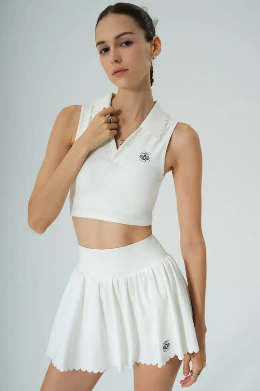 Prestige Cropped Polo - White - Olaben