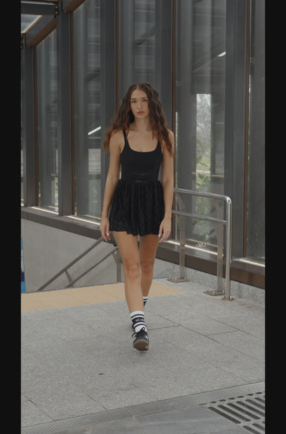 Salana Monogram Dress - Black