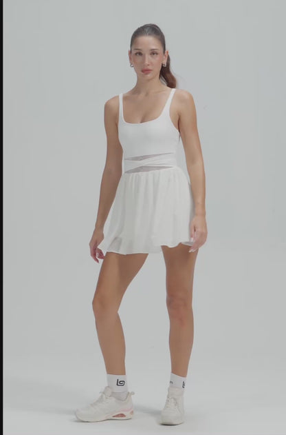 Salana Monogram Dress - White