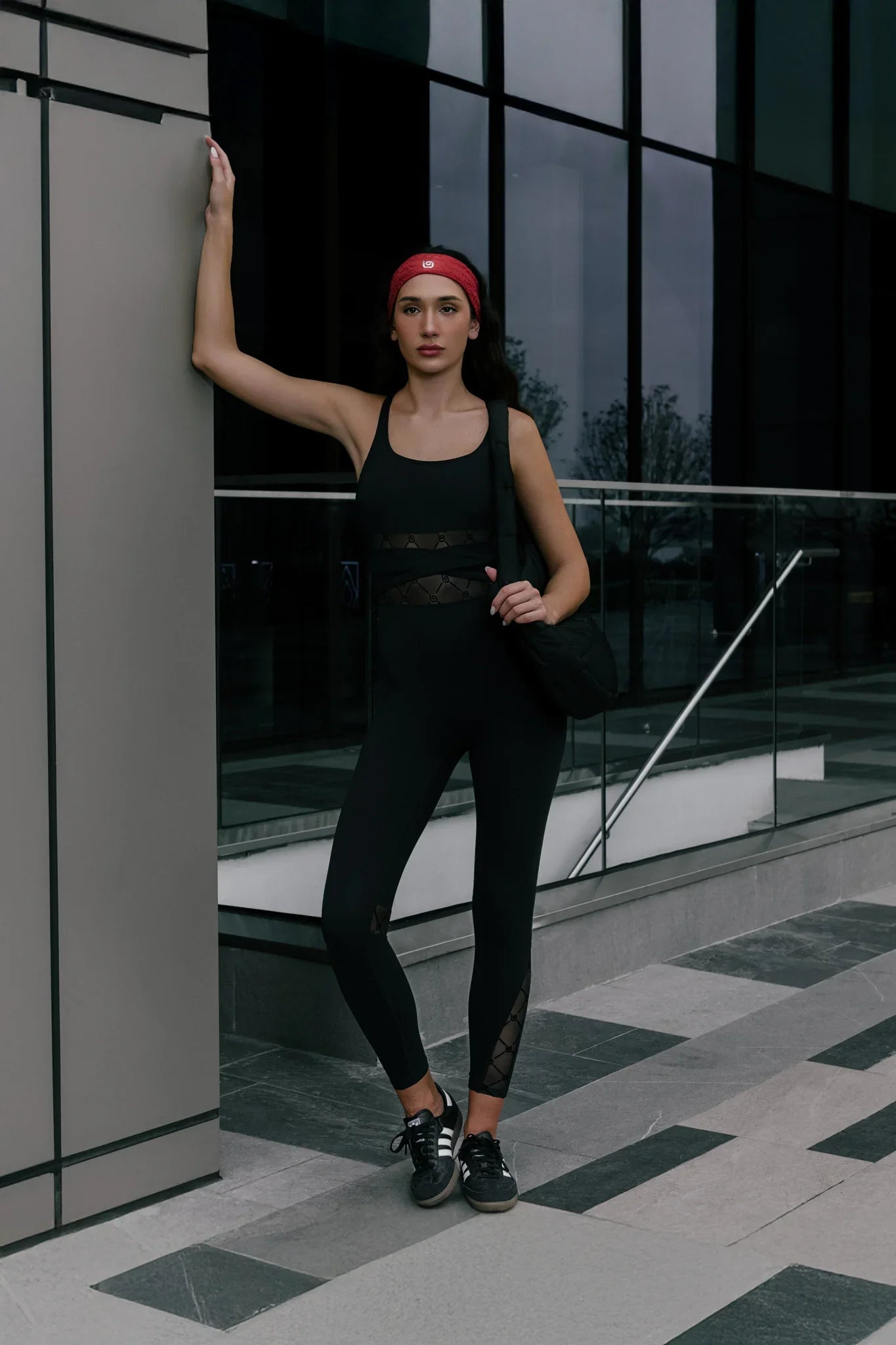 Pristine Monogram Jumpsuit - Black - Olaben
