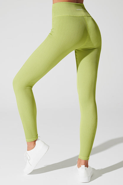 Querida high-waist green smoke leggings for women, showcasing a stylish and comfortable design.
