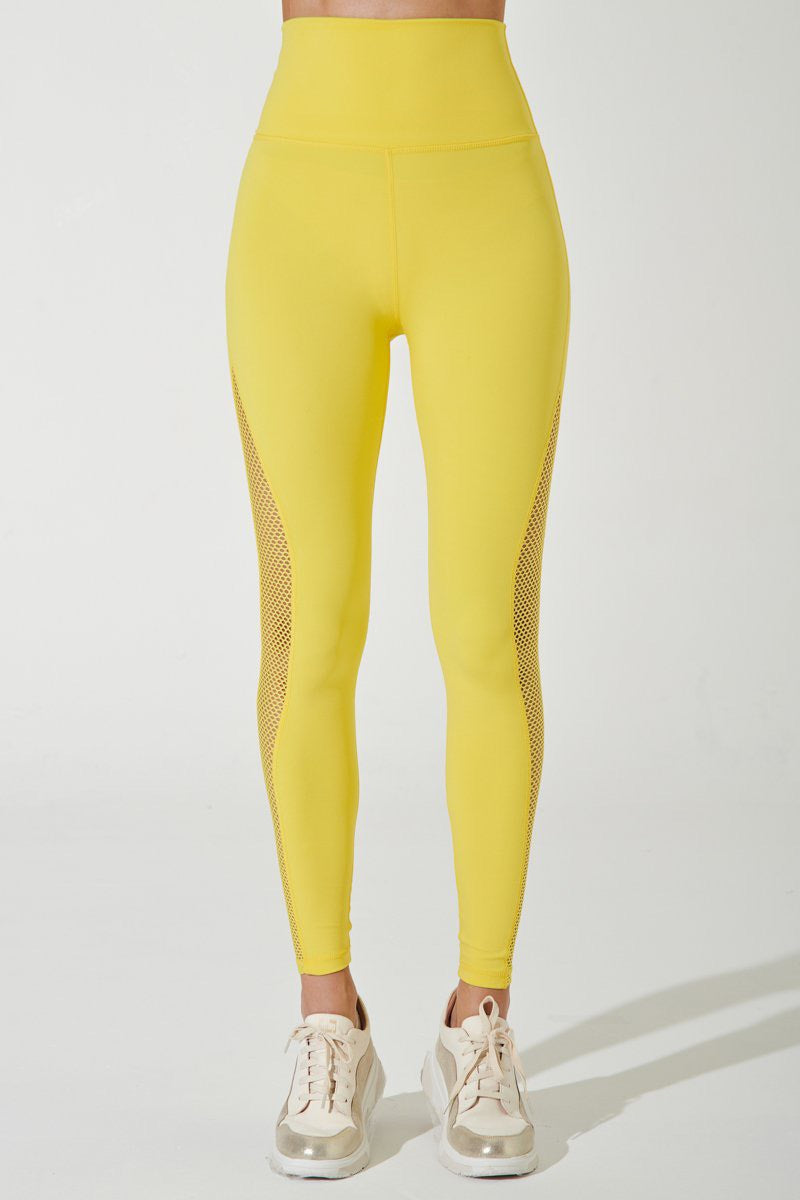 Yellowtide women's leggings with a mesh design, perfect for a vibrant and stylish look.