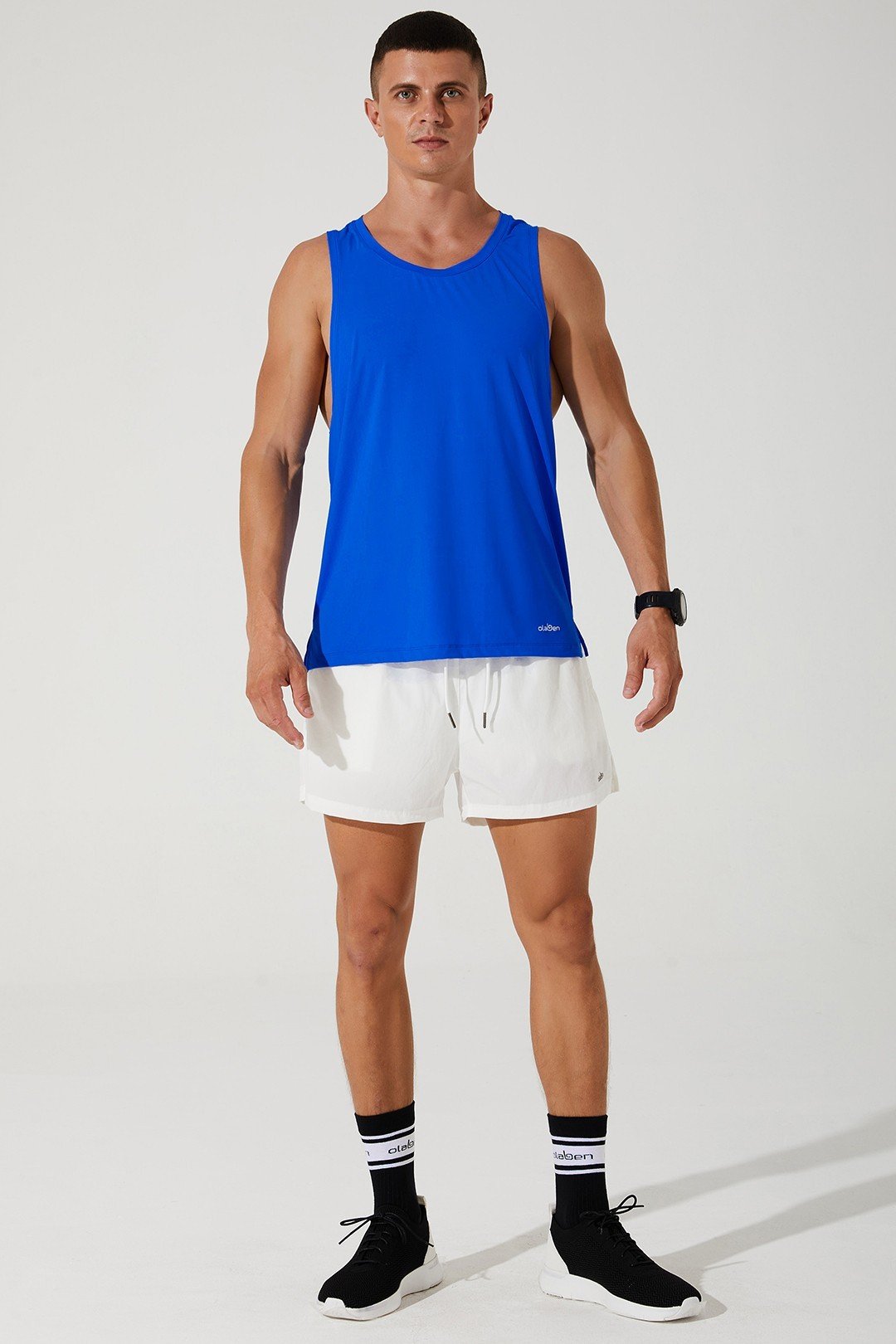 Blue tank top for men by Ricard Tank, style OW-0027-MTT-BL, in size medium.