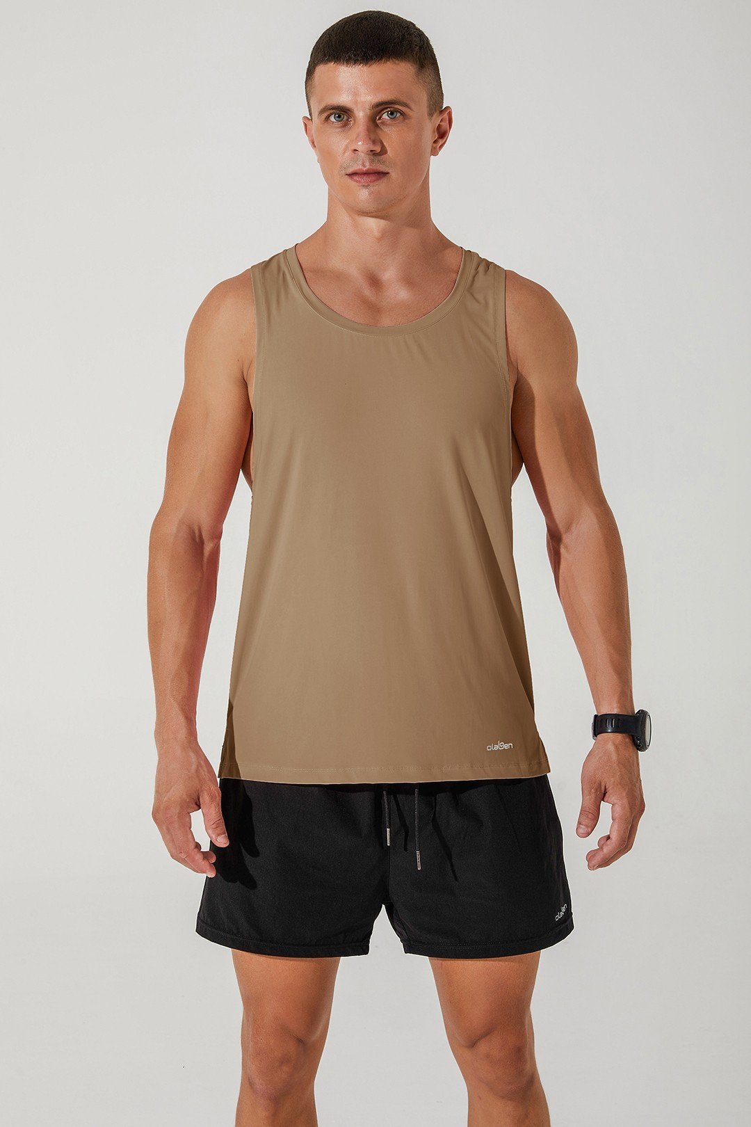 Men's cappuccino beige tank top by Ricard Tank - stylish and comfortable fashion choice.