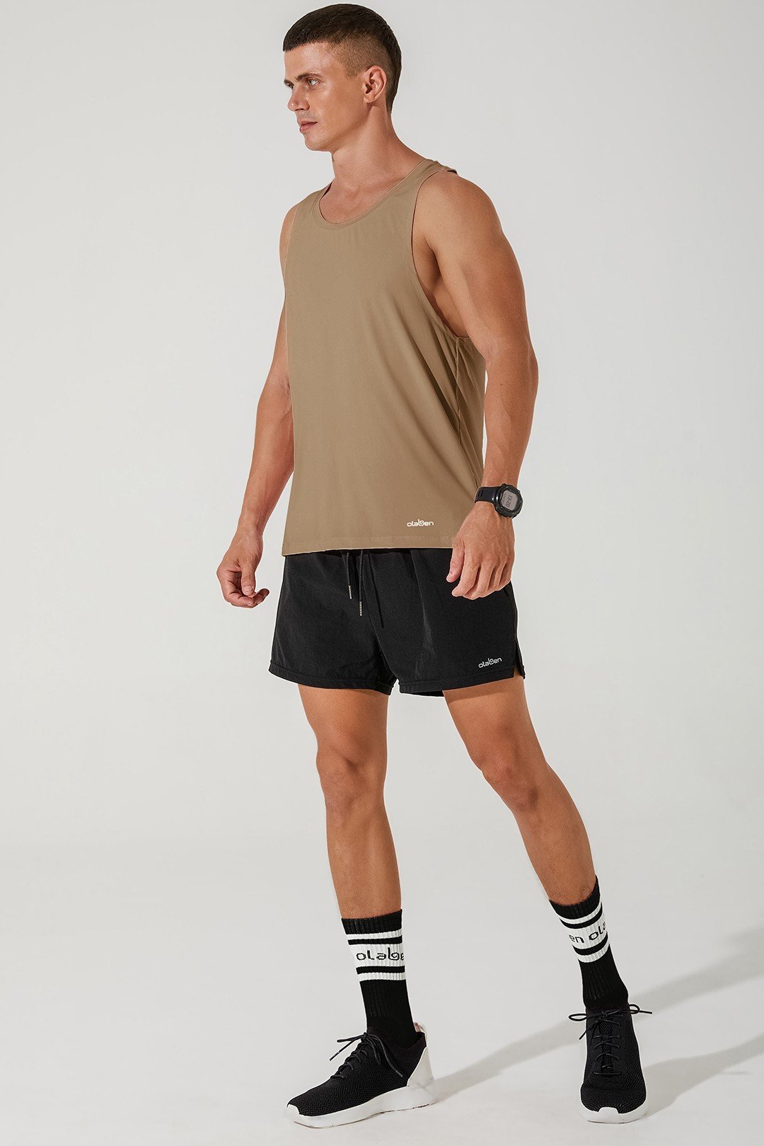 Men's cappuccino beige tank top by Ricard Tank - stylish and comfortable fashion choice.