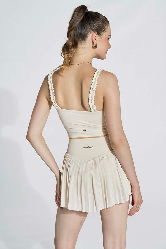 Áo Bra Thể Thao Romance Ruffle - Màu Trắng Ngà Ivory