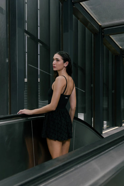 Salana Monogram Dress - Black - Olaben