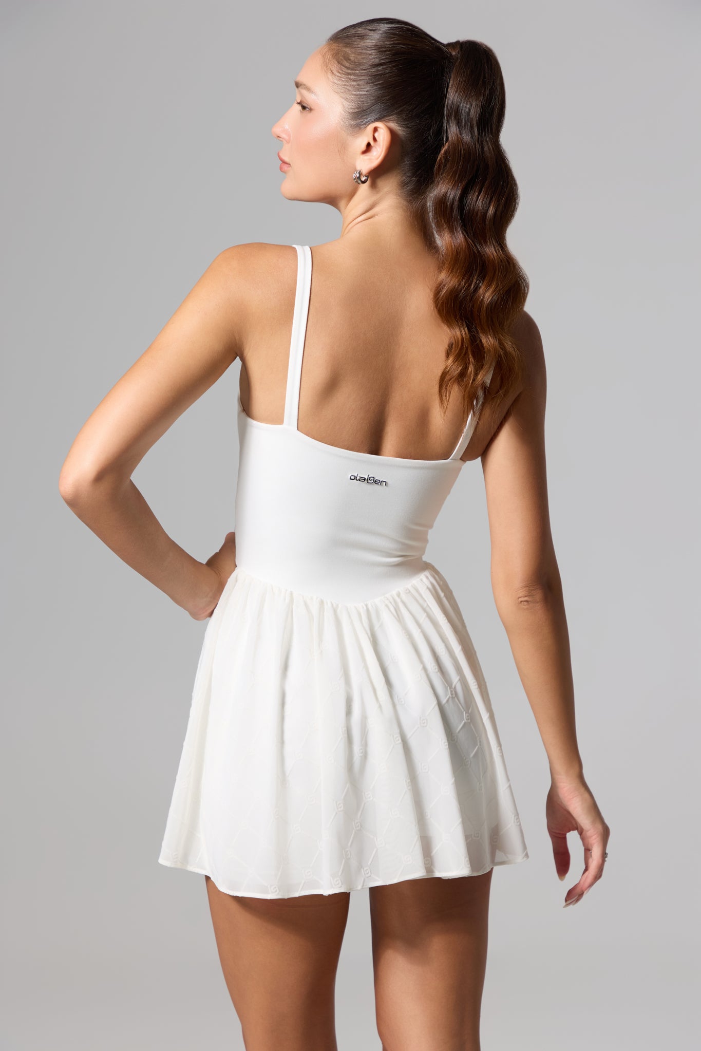 Salana Monogram Dress - White