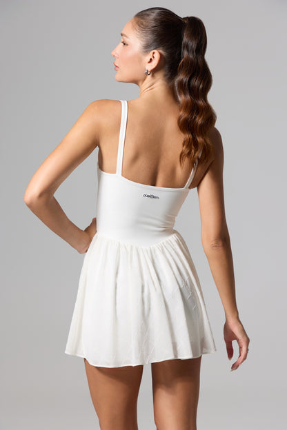 Salana Monogram Dress - White