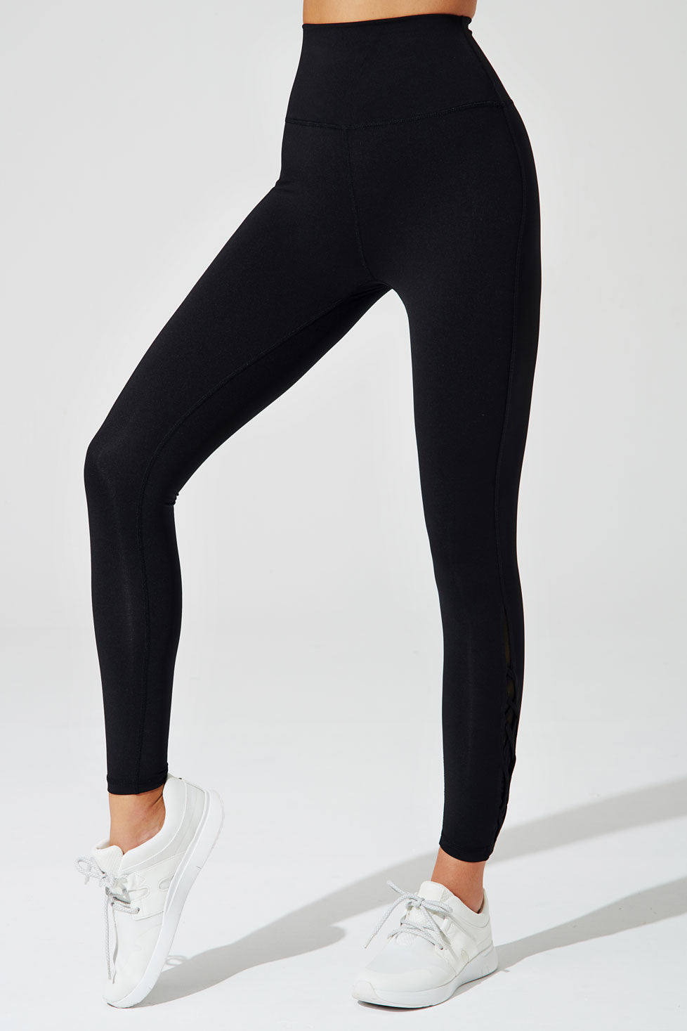 Stylish black high-waist leggings for women - Sangria 78 - OW-0126-WLG-BK - Image 1.