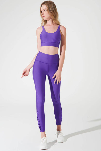 Stylish royal purple high-waist leggings for women - Sangria 78 collection - OW-0126-WLG-PR.