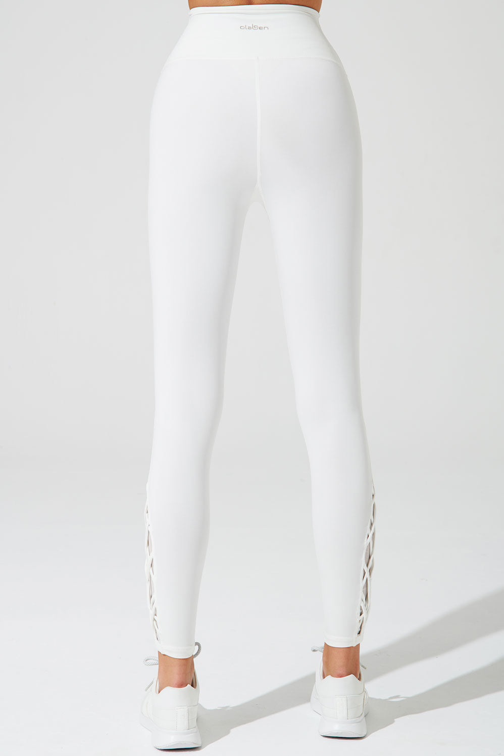 White high-waist leggings for women, perfect for a stylish and comfortable look.
