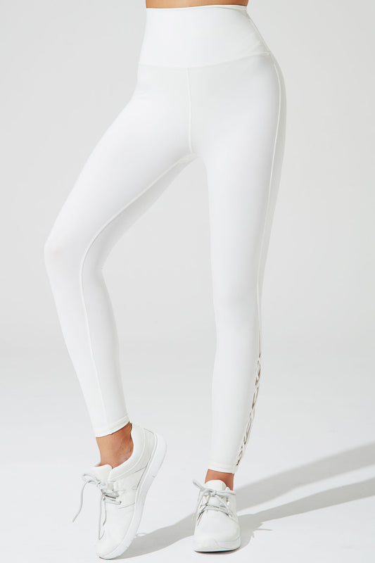 White high-waist leggings for women, perfect for a stylish and comfortable look.