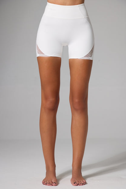 Silas Monogram Shorts - White