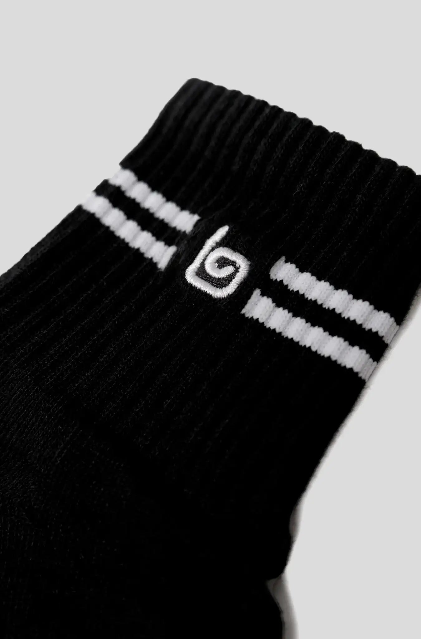 Striped Quarter Socks - Black