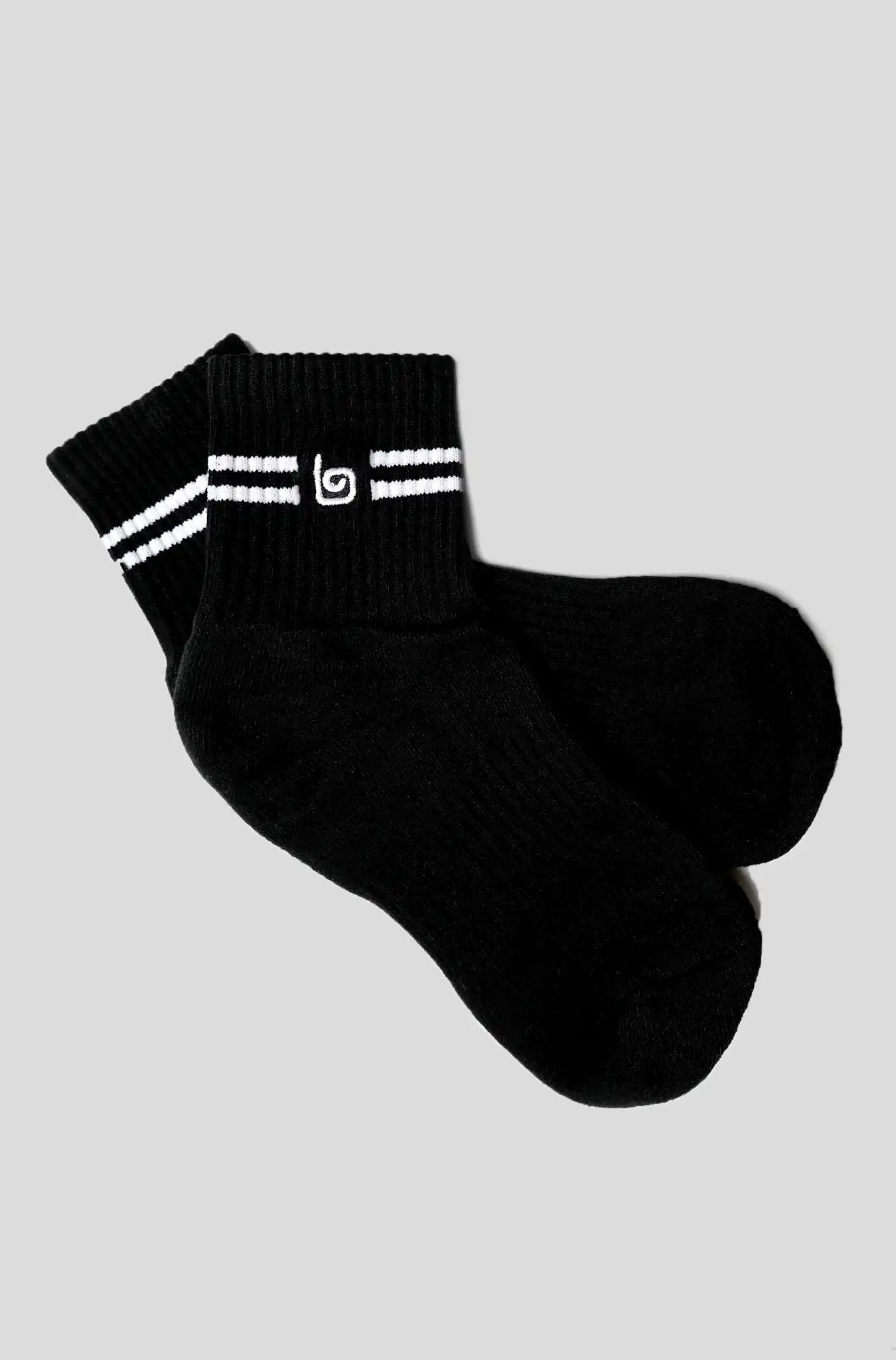 Striped Quarter Socks - Black