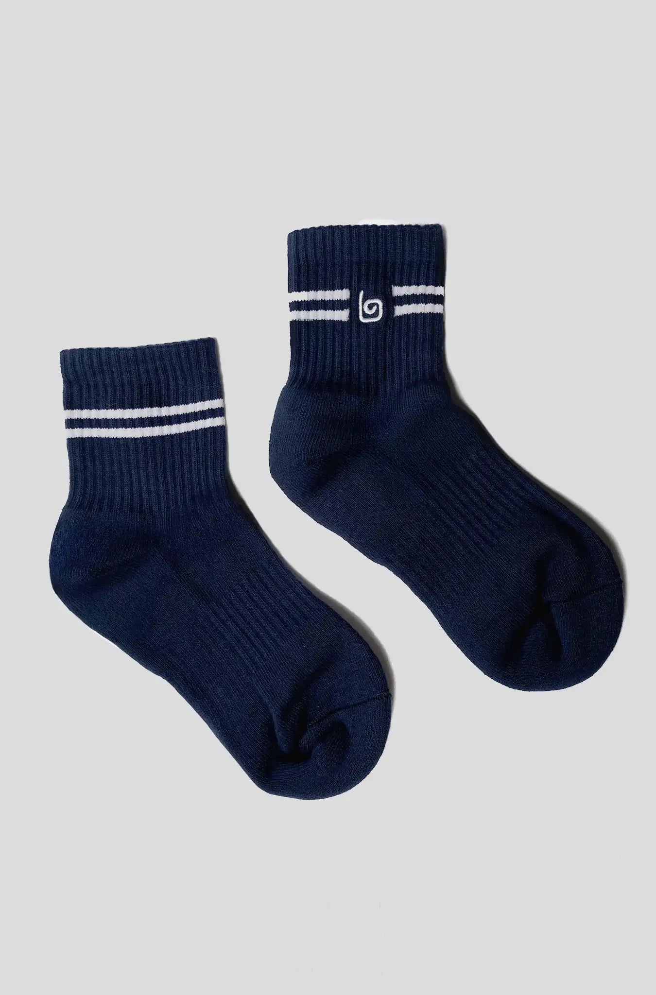 Striped Quarter Socks - Classic Navy