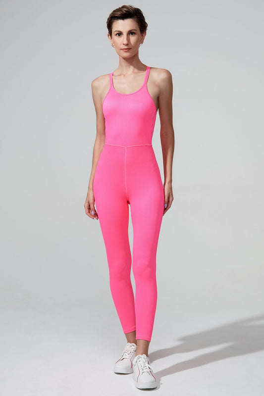 Stylish hot pink women's jumpsuit with a suave pulpa design - OW-0093-WJU-PK_1.jpg.