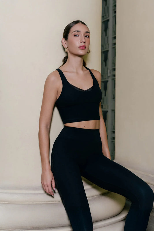 Sylvie Monogram Bra - Black - Olaben